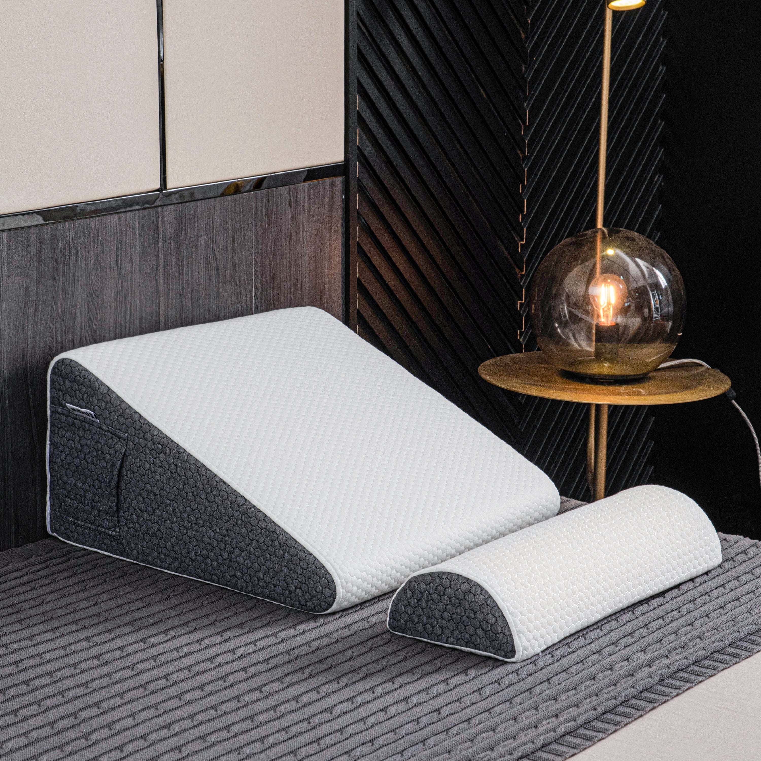 Inclined Reflux Wedge Support Pillow | Memory Foam, Hypoallergenic & Ideal for Back and Side Sleepers
