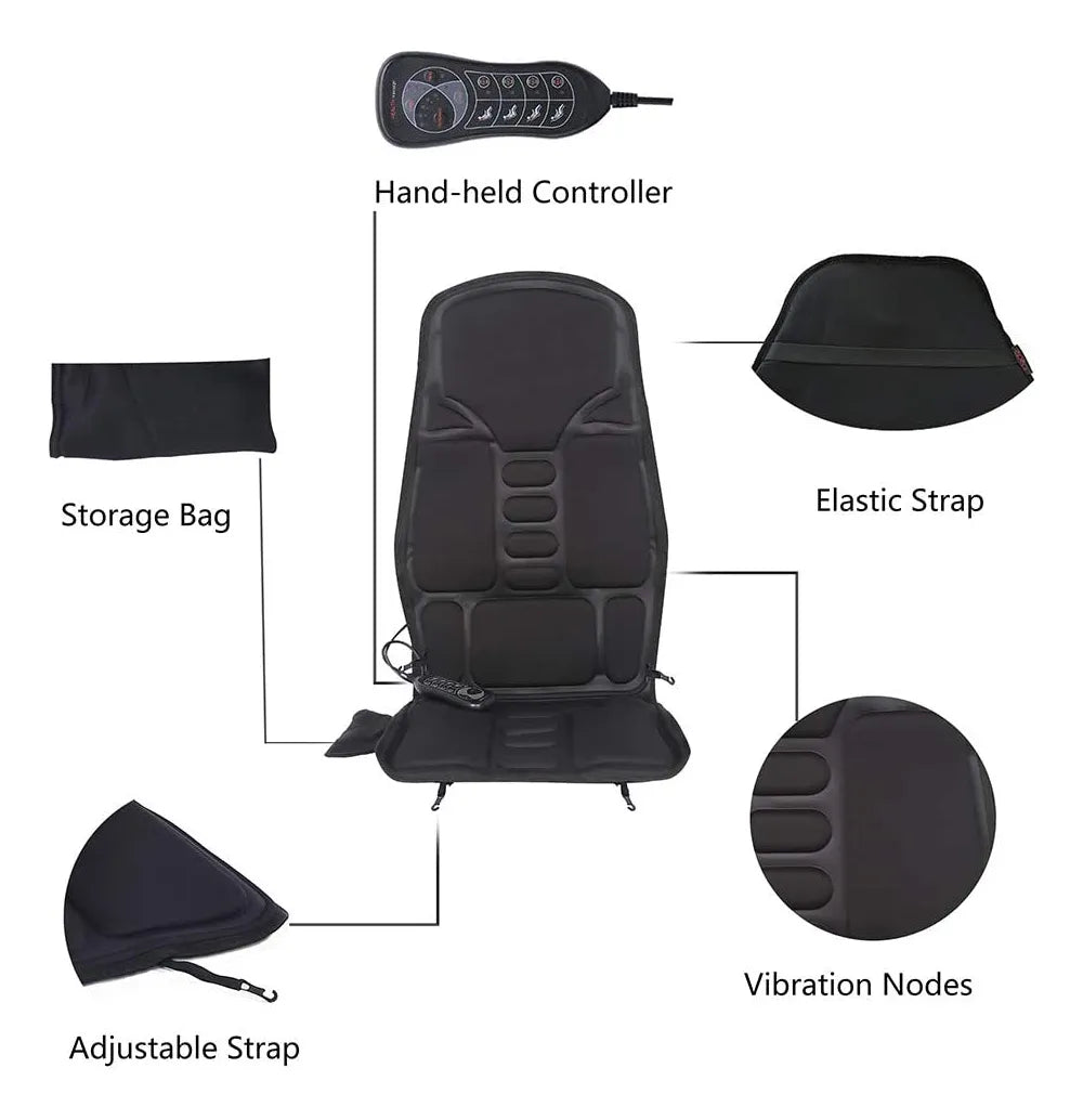 Massage Chair Pad with Heat | 8 Massage Modes, Deep Tissue Relief & Portable for Home and Car Use