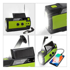 All-In-One Emergency Radio | 4000mAh Battery, Solar & Hand Crank Charging for Outdoor Adventures and Emergency Preparedness