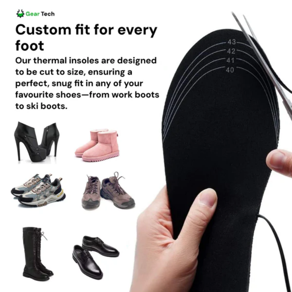Rechargeable Heated Insoles for Shoes & Boots – USB Electric Foot Warmers for Daily Comfort & Circulation Relief – Best Heated Insoles UK