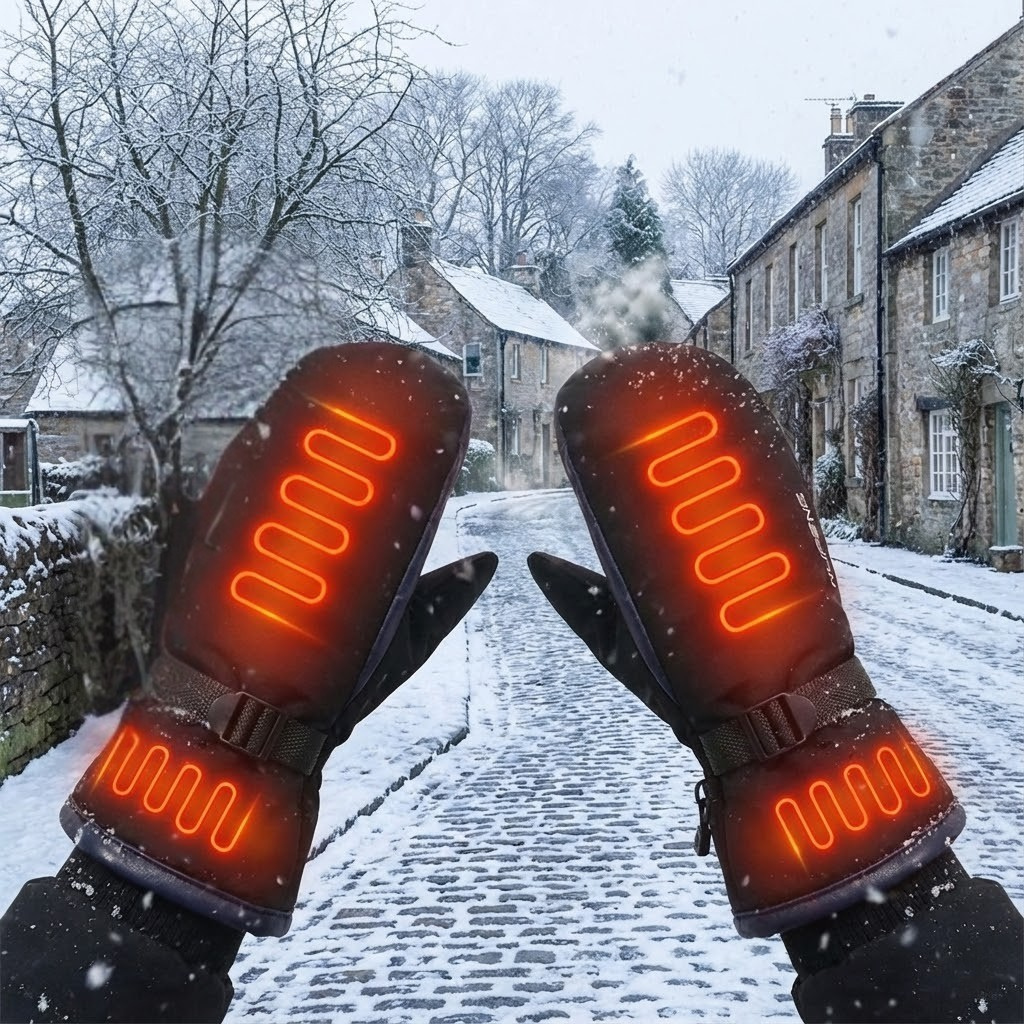 Heated Winter Mittens – Waterproof Rechargeable Hand Warmer Gloves for Outdoor Winter Use, Golf & Ski