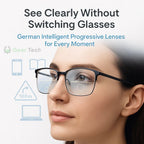 Progressive Multifocal Glasses for Clear Vision - German Intelligent Design for Everyday Use
