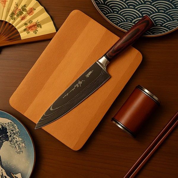 7-Piece High-Carbon Steel Knife Set | Ergonomic Rosewood Handles & Ideal for Home Cooking and Gifting