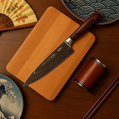 7-Piece High-Carbon Steel Knife Set | Ergonomic Rosewood Handles & Ideal for Home Cooking and Gifting