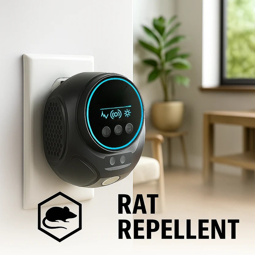 Plug-In Ultrasonic Rat Repellent | Chemical-Free. Silent & Covers Up to 3200 sq. ft. for Indoor and Outdoor Use