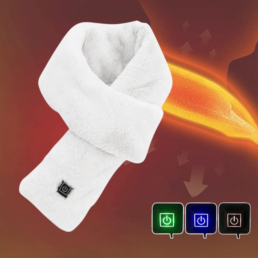 Heated Faux Fur Scarf UK – Rechargeable USB Winter Scarf, Soft Thermal Neck Warmer