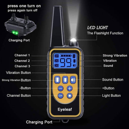 800M Rechargeable Electric Dog Training Collar | Waterproof, Remote Control & Ideal for Effective Dog Training