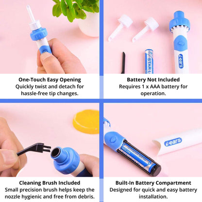 Electric Ear Suction Wax Removal Tool | Ergonomic, Silicone Tip & Compact Design for Safe Ear Hygiene at Home or Travel