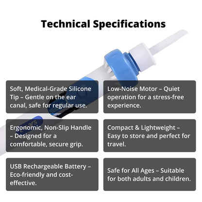 Electric Ear Suction Wax Removal Tool | Ergonomic, Silicone Tip & Compact Design for Safe Ear Hygiene at Home or Travel