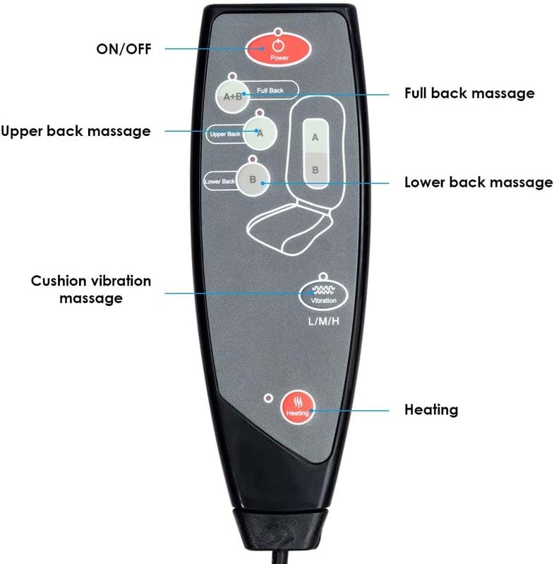 Shiatsu Full Body Back Massager with Heat & Adjustable Seat – Stress & Pain Relief Cushion