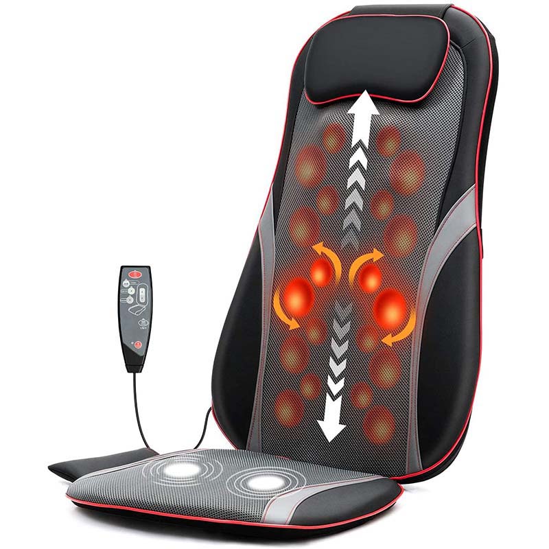 Shiatsu Full Body Back Massager with Heat & Adjustable Seat – Stress & Pain Relief Cushion