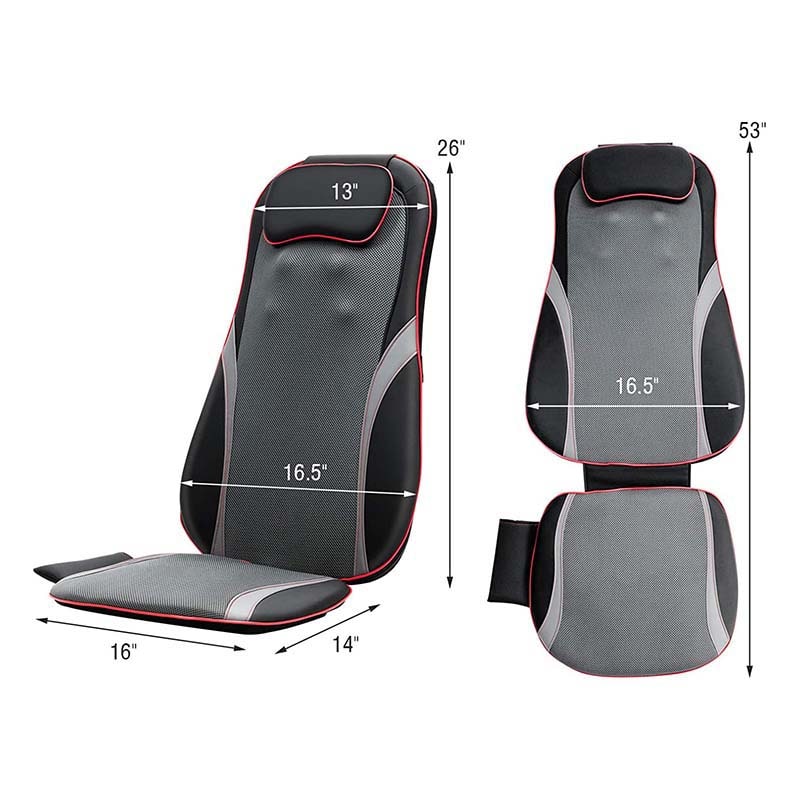 Shiatsu Full Body Back Massager with Heat & Adjustable Seat – Stress & Pain Relief Cushion