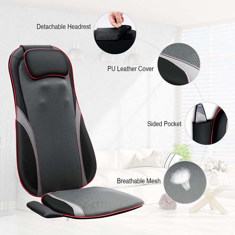 Shiatsu Full Body Back Massager with Heat & Adjustable Seat – Stress & Pain Relief Cushion