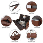 Luxe Leather Travel Duffle Bag | 2-in-1 Garment & Carry-On, Water-Resistant with Shoe Compartment for Travel and Business Trips