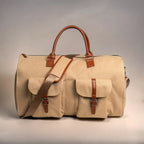Luxe Leather Travel Duffle Bag | 2-in-1 Garment & Carry-On, Water-Resistant with Shoe Compartment for Travel and Business Trips