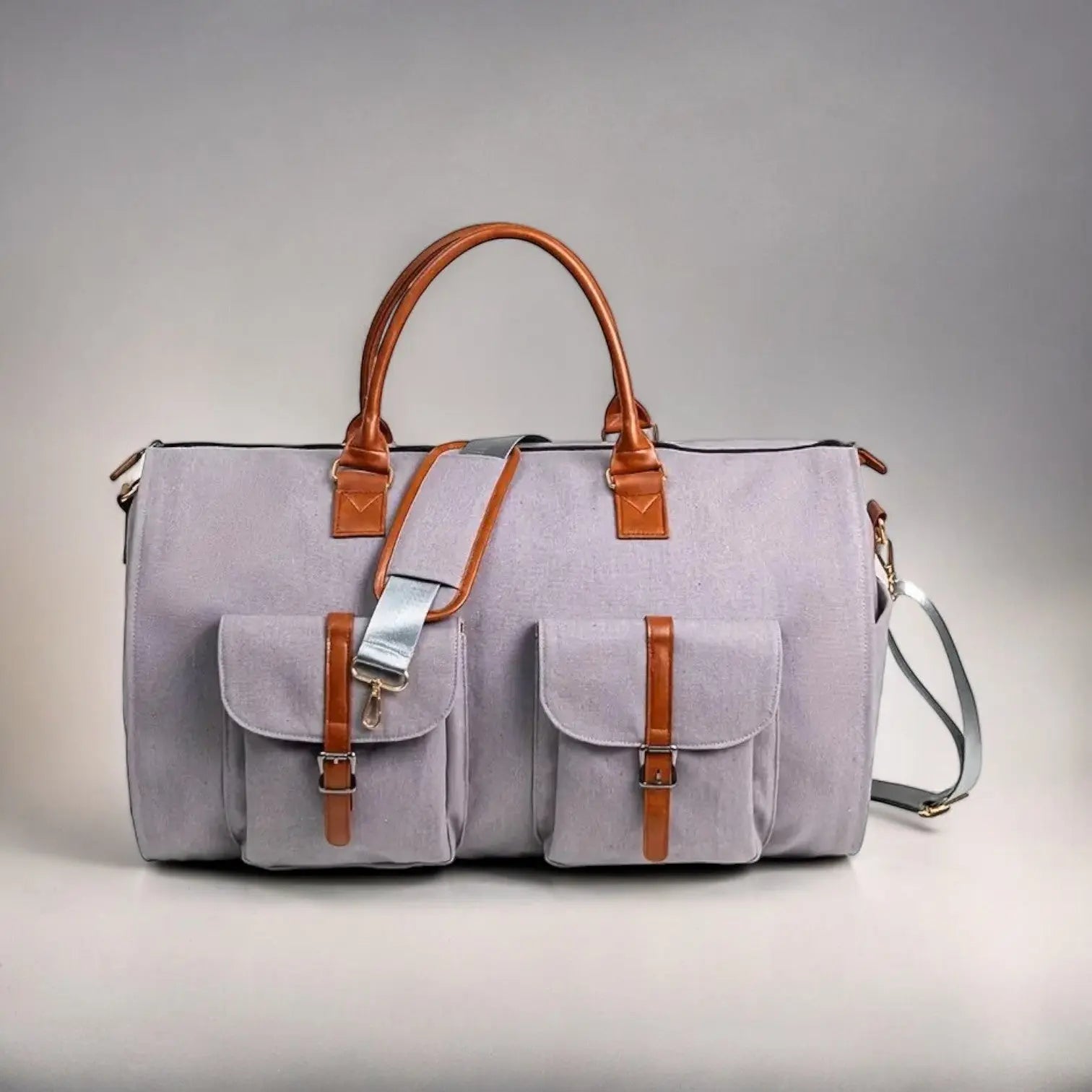 Luxe Leather Travel Duffle Bag | 2-in-1 Garment & Carry-On, Water-Resistant with Shoe Compartment for Travel and Business Trips