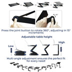 Adjustable Laptop Stand for Bed & Couch - Cooling Tray for Desk-Free Work on Laptop Sofa Table