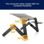 Adjustable Laptop Stand for Bed & Couch - Cooling Tray for Desk-Free Work on Laptop Sofa Table