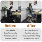Ergonomic Kneeling Chair | Cushioned Seat for Improved Posture & Comfort at Home or Office