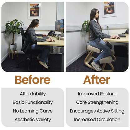 Ergonomic Kneeling Chair | Cushioned Seat for Improved Posture & Comfort at Home or Office