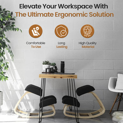 Ergonomic Kneeling Chair | Cushioned Seat for Improved Posture & Comfort at Home or Office
