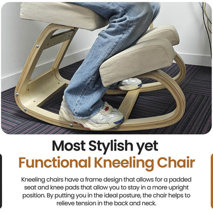 Ergonomic Kneeling Chair | Cushioned Seat for Improved Posture & Comfort at Home or Office