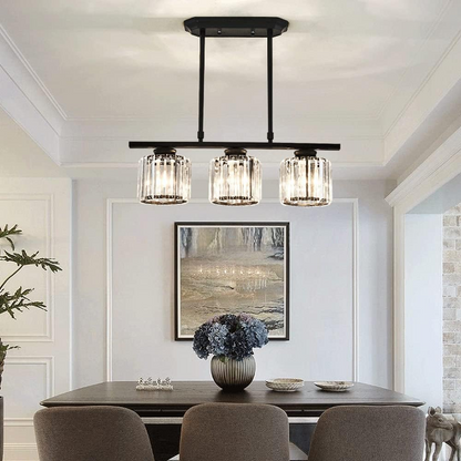 Modern Art Deco Glass Kitchen Island Lamps | Adjustable Height. 3-4 Lights & Ideal for Dining Room and Kitchen Lighting