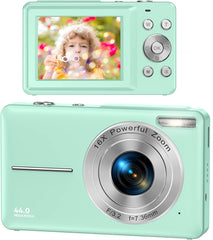 Portable Digital Camera 1080P 44MP with 16X Zoom – Compact Vlogging Camera with LCD Screen, Rechargeable, Perfect for Teens and Students