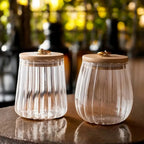 Set of High Borosilicate Tea Storage Jar | Sealed Wooden Lid & Clear Design for Freshness in Kitchen & Pantry