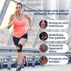 Knee Pads for Pain Relief | Support Compression Springs & Adjustable Tension Strap for Stability and Joint Protection