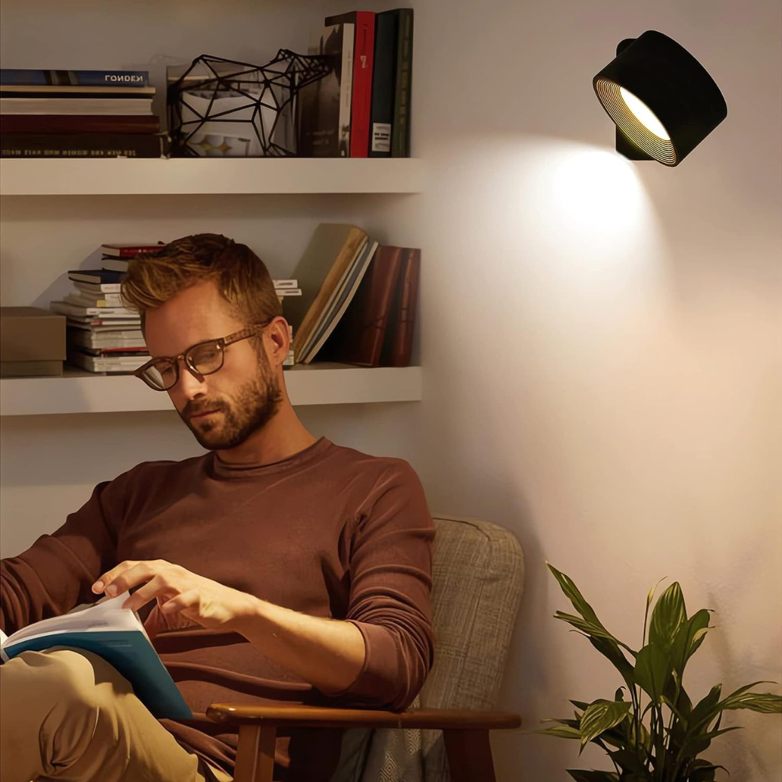 Wireless Rechargeable 360° Wall Light | Energy-Saving LED, Touch Control & Versatile for Home Lighting