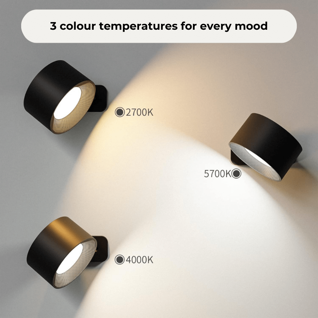 Wireless Rechargeable 360° Wall Light | Energy-Saving LED, Touch Control & Versatile for Home Lighting