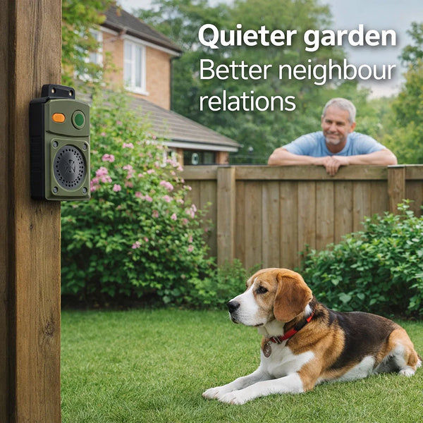 Weatherproof Outdoor Anti-Barking Unit | Wall-Mounted Ultrasonic Dog Deterrent for Gardens & Neighbours