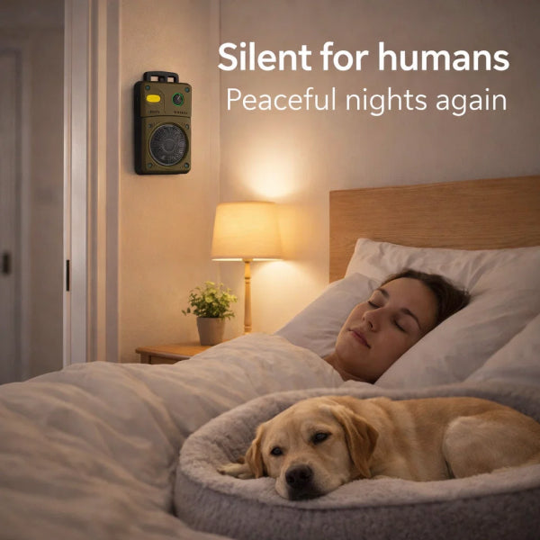 Automatic Night Bark Stopper | Silent Ultrasonic Dog Silencer for Indoor Sleep & Home Peace