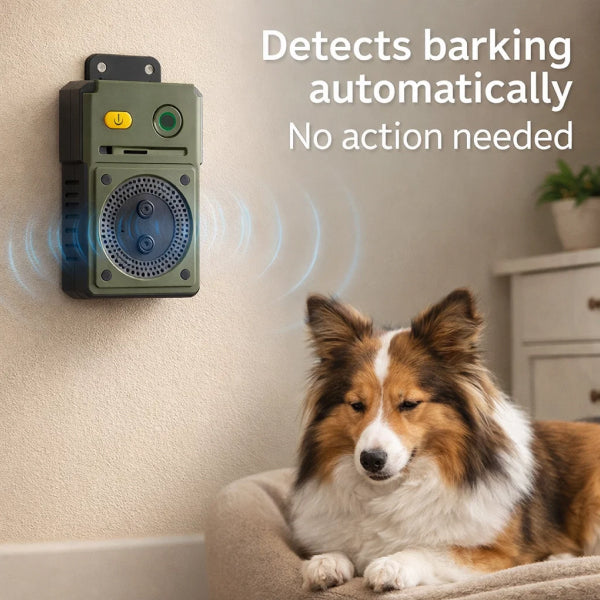 Hands-Free Automatic Bark Control | Continuous Ultrasonic Silencer for Day & Night Home Use