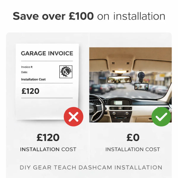 4K Wireless Dashcam Front and Rear – Instant Dashboard Upgrade & DIY Setup (Save £100+ on Garage Fees)