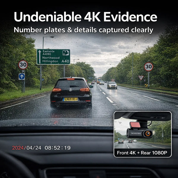 4K Dual Dashcam – Guard Your No Claims Bonus & Stop Insurance Scams Automatically