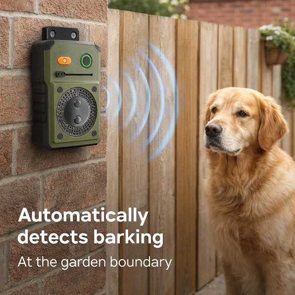 Territorial Fence Bark Stopper | Outdoor Ultrasonic Device for Passers-by & Boundaries