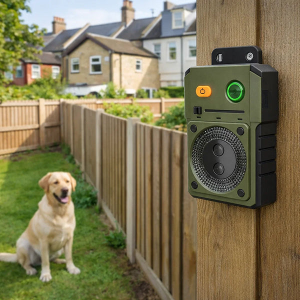 Weatherproof Outdoor Anti-Barking Unit | Wall-Mounted Ultrasonic Dog Deterrent for Gardens & Neighbours