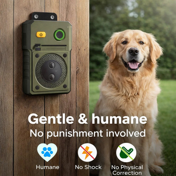 Territorial Fence Bark Stopper | Outdoor Ultrasonic Device for Passers-by & Boundaries