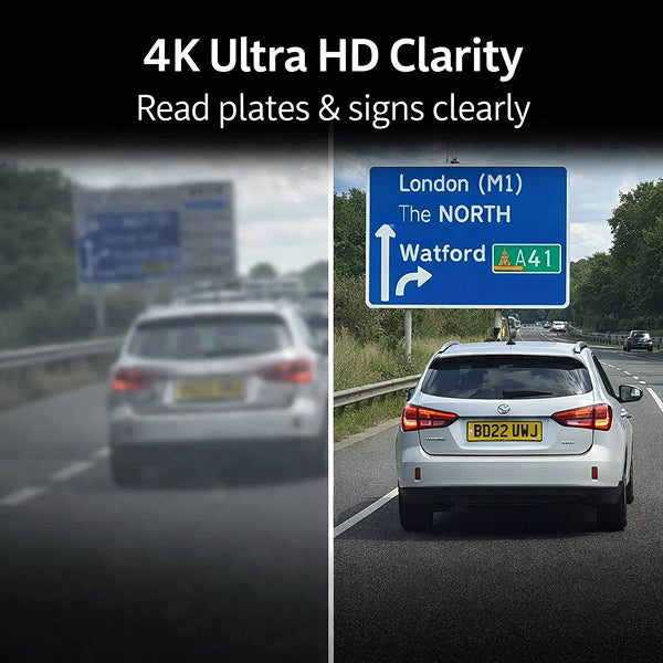 4K Wireless Dash Cam Front and Rear – Ultra HD Dashboard Camera for Car (FREE 64GB SD Card & Pro Installation Kit)