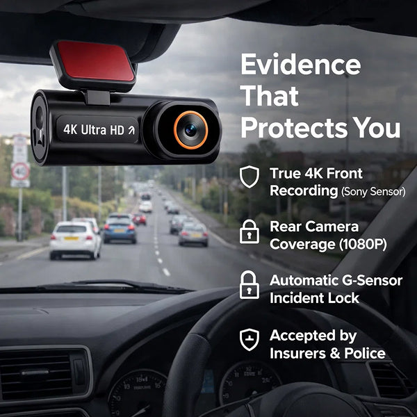 4K Wireless Dashcam Front and Rear – Instant Dashboard Upgrade & DIY Setup (Save £100+ on Garage Fees)
