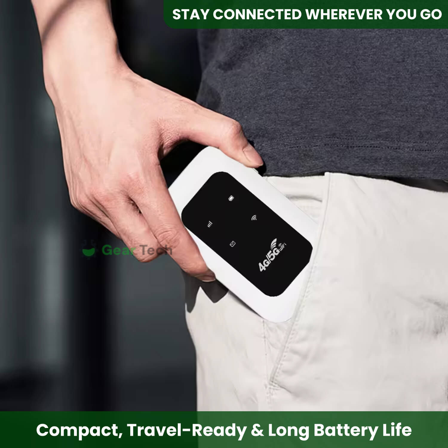 Portable 5G Wi-Fi Router | Secure, High-Speed Connection for Travel & Home Use