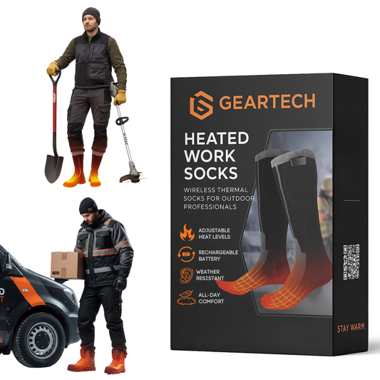 Rechargeable Heated Work Socks for Men & Women – Electric Thermal Foot Warmers for Work Boots, Gardening & Outdoor Jobs UK