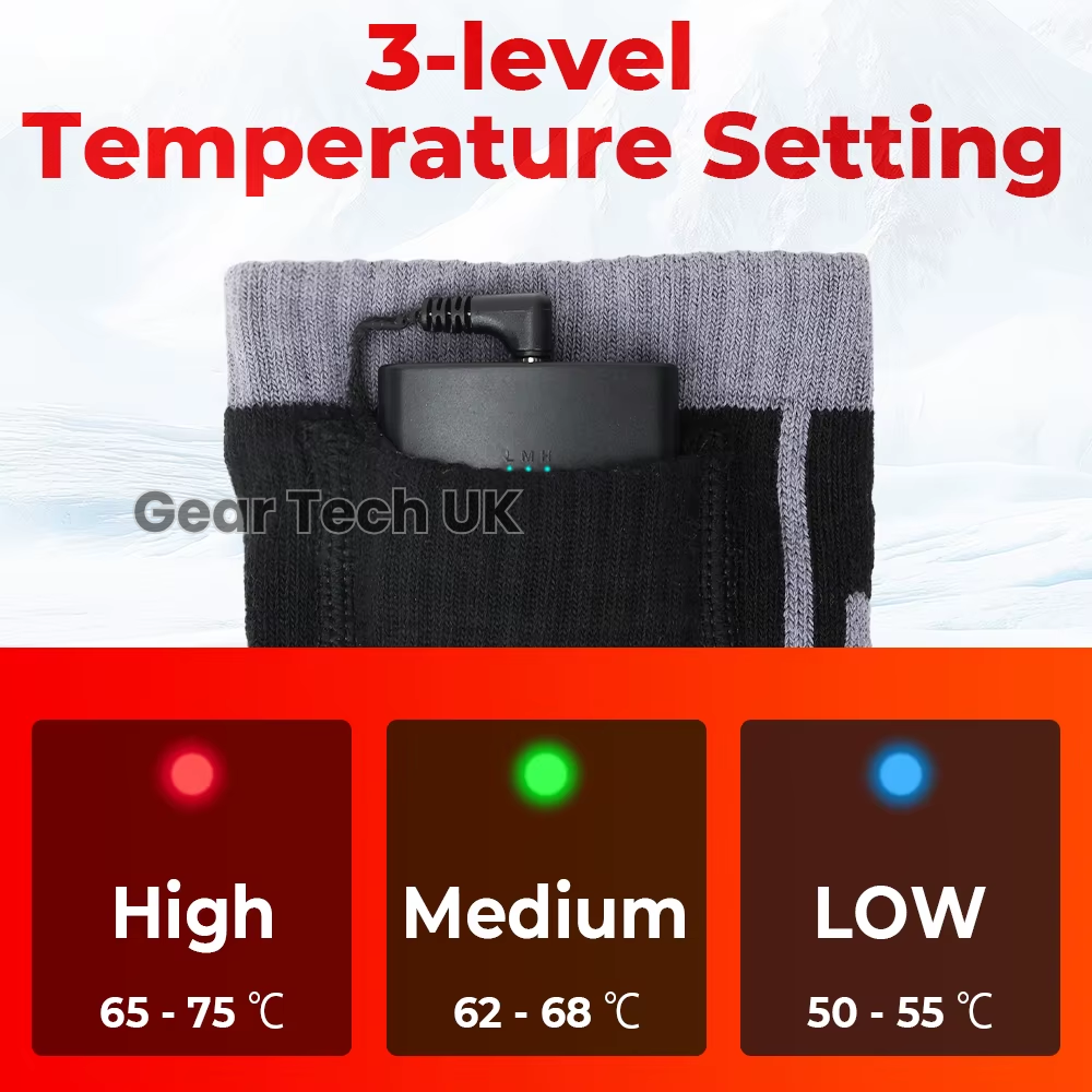 Rechargeable Heated Ski Socks & Foot Warmers – Electric Thermal Socks for Skiing, Snowboarding & Winter Sports UK