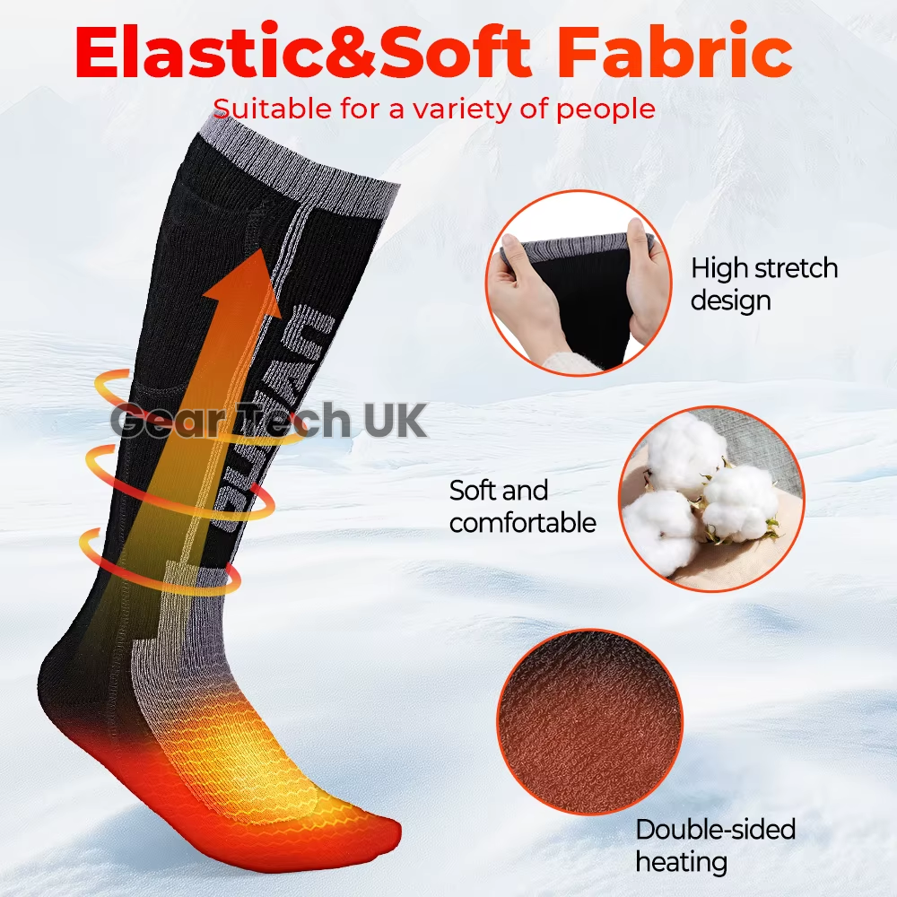 Rechargeable Heated Ski Socks & Foot Warmers – Electric Thermal Socks for Skiing, Snowboarding & Winter Sports UK