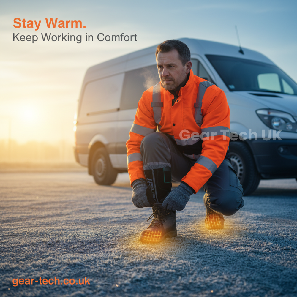 Rechargeable Heated Work Socks for Men & Women – Electric Thermal Foot Warmers for Work Boots, Gardening & Outdoor Jobs UK