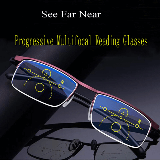 Progressive Multifocal Glasses for Clear Vision - German Intelligent Design for Everyday Use