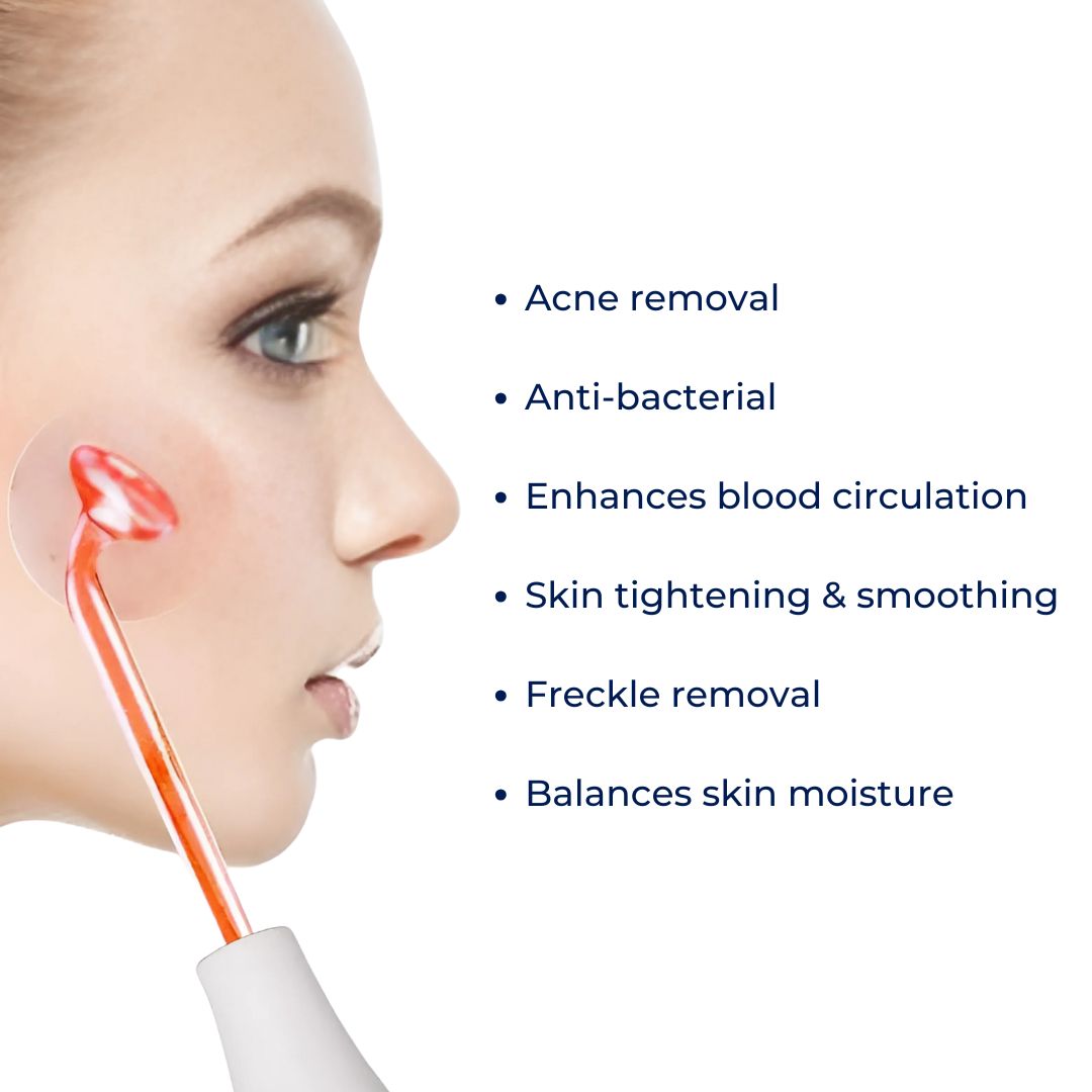 High Frequency Facial Device – At-Home D’Arsonval Beauty Tool for Acne, Skin Tightening & Hair Growth