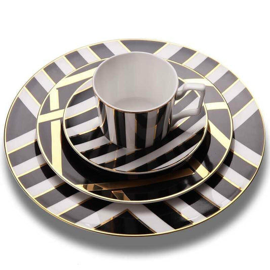 Classic 4-Piece Mozart Dinner Set – Porcelain Tableware for Formal Dining & Special Occasions